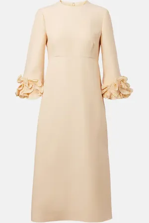 VALENTINO Ruffled Crepe Couture midi dress