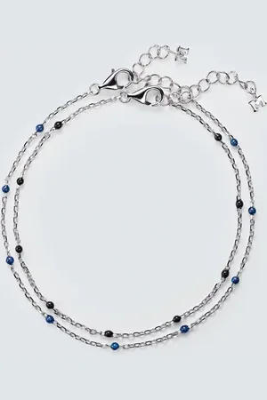 Mateo Set of 2 sterling and enamel chain bracelets