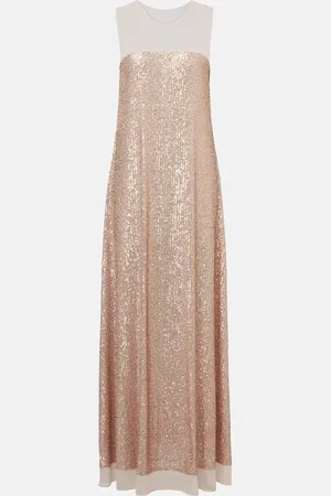 Norma Kamali Floral-applique sequined gown