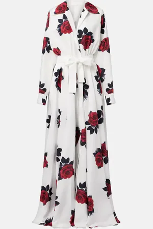 Norma Kamali Floral belted shirt dress