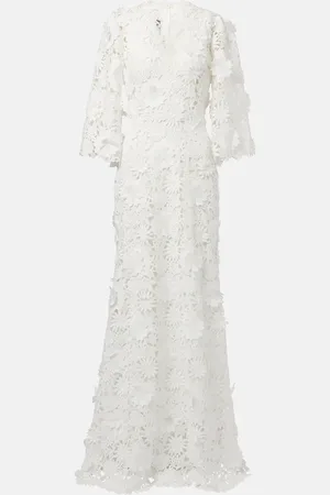 MONIQUE LHUILLIER Bridal floral lace gown