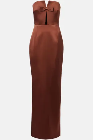 Ilkyaz Ozel Holly bow-detail satin corset gown