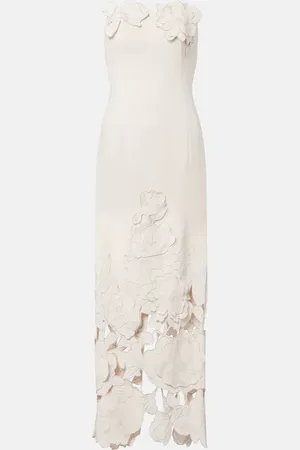 LEO LIN Rayna floral-applique crepe maxi dress