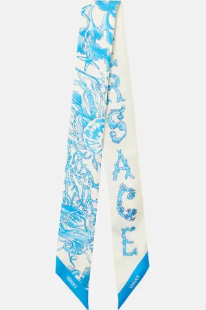VERSACE Underwater Barocco silk twill scarf