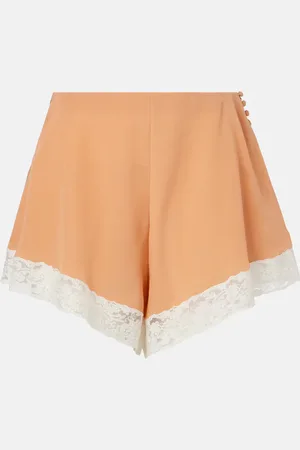 Chloé Lace-trimmed silk shorts