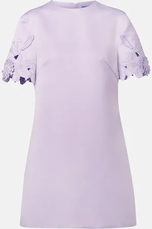 LEO LIN Aurie floral-applique minidress
