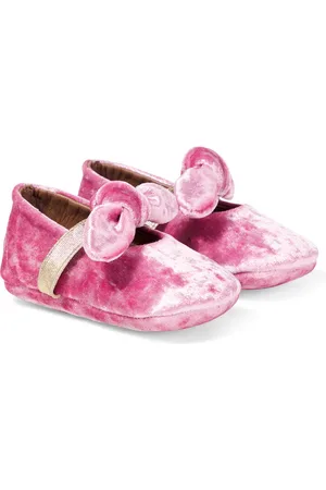 PèPè Baby bow-detail velvet ballet flats