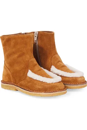 PèPè Shearling-trimmed suede boots