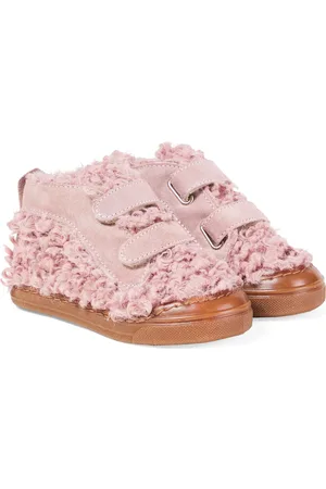 PèPè Faux shearling and suede sneakers
