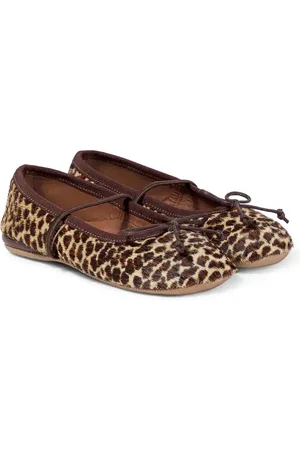 PèPè Leopard-print calf hair ballet flats