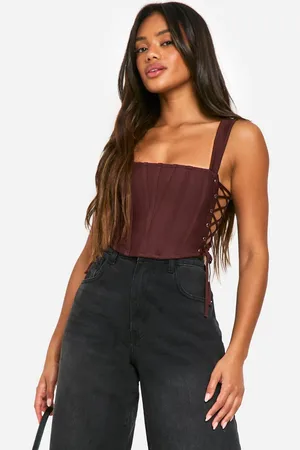 Boohoo Womens Bandage Lace Up Side Detail Corset Top - - 14