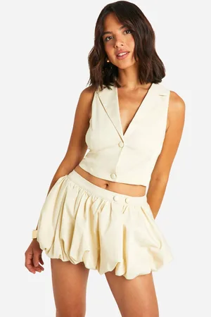 Boohoo Womens Cropped Fitted Waistcoat - - 14
