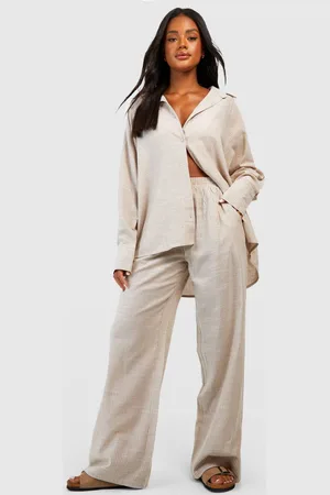 Boohoo Womens Cotton Tonal Pinstripe Pyjama Trouser - - 16