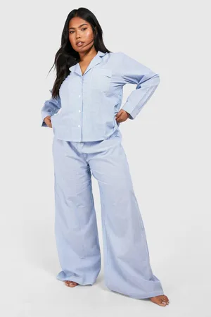 Boohoo Womens Plus Striped Button Through Pj Trouser Set - - 18