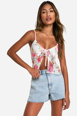 Boohoo Womens Floral Printed Lace Cami - - 16