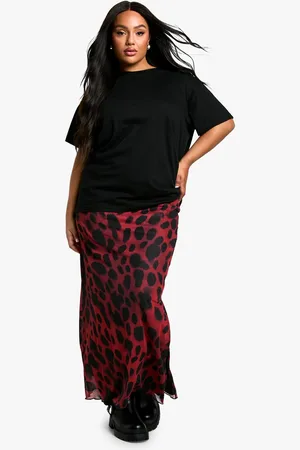 Boohoo Womens Plus Printed Mesh Maxi Skirt - - 28