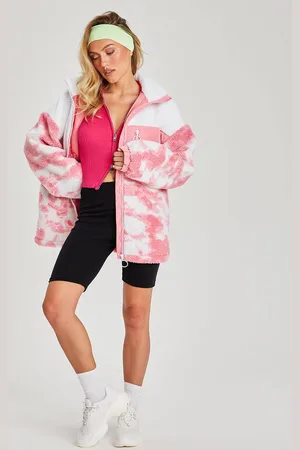 Urban Bliss Womens Marbled Borg Zip Up Coat - - 8