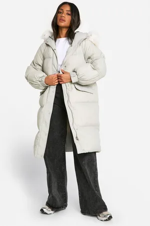 Boohoo Womens Faux Fur Hood Padded Parka - - 14