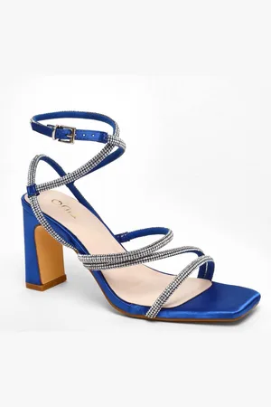 Quiz Womens Diamante Strappy Block Heeled Sandals - - 5