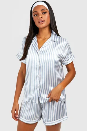 Boohoo Womens Contrast Stripe Pyjama Short Set - - 14