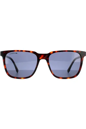 Lacoste Square Havana Red Solid Blue Sunglasses - - One Size