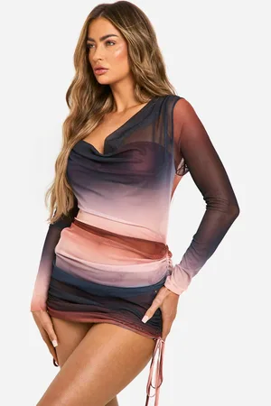 Boohoo Womens Ombre Cowl Neck Beach Dress - - M