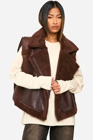 Boohoo Womens Pannelled Aviator Gilet - - 12