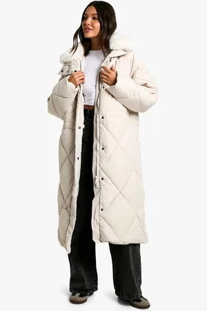 Boohoo Womens Premium Faux Fur Trim Quilted Maxi Parka - - M/L