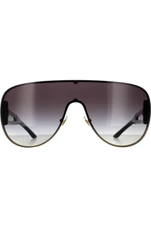 VERSACE Shield Pale Gold Grey Gradient Sunglasses - - One Size