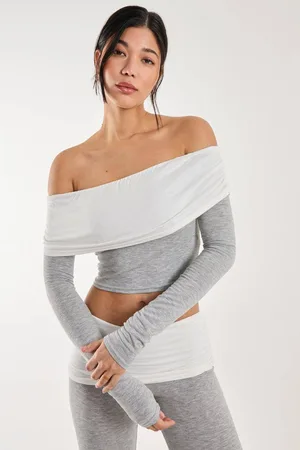 Pink Vanilla Womens Two Tone Bardot Top - - L