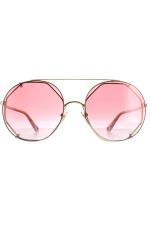 Chloé Womens Round Gold Red Gradient CH0041S - - One Size