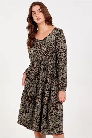 Blue Vanilla Womens Round Neck Tiered Oversized Tunic - - One Size