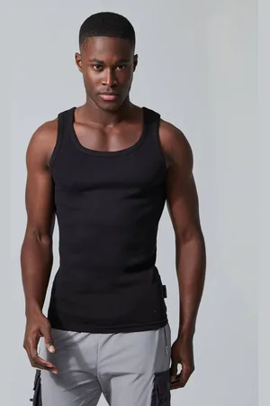 Boohoo Man Active Gym Muscle Fit Ribbed Vest - - XXL