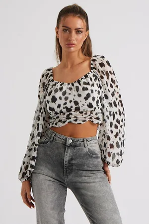 Urban Bliss Womens Selby Animal Gathered Waist Square Neck Blouse - - 16
