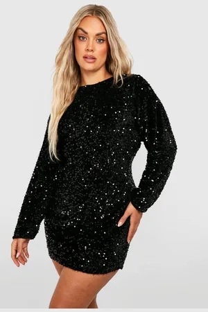 Boohoo Womens Plus Sequin Batwing Shift Dress - - 20