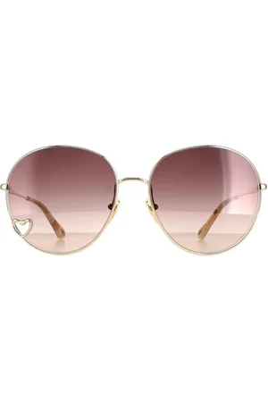 Chloé Womens Round Gold Brown Gradient CH0027S - - One Size