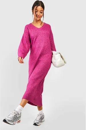 Boohoo Womens Slouchy Soft Knit Maxi Knitted Dress - - 12