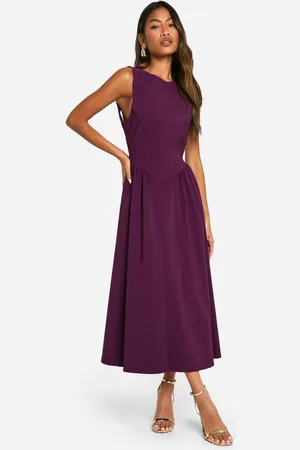 Boohoo Womens Bengaline Open Back Midaxi Skater Dress - - 18