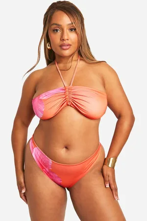 Boohoo Womens Plus Large Floral Bandeau Bikini Top - - 20