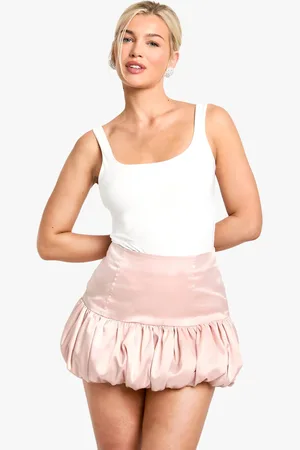 Boohoo Womens Satin Puffball Mini Skirt - - 10