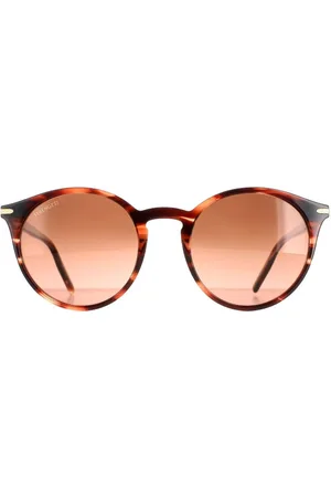 Serengeti Womens Round Shiny Striped Mineral Polarized Drivers Gradient Leonora - One Size