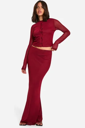 Boohoo Womens Mesh Maxi Skirt - - 14