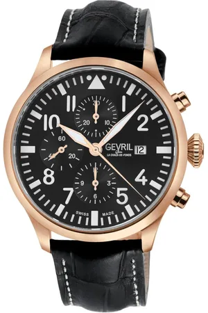 Gevril Vaughn 47103 Swiss Automatic ETA 7750 Chronograph Dial, Genuine Italian Handmade Watch - One Size