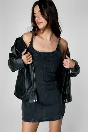 NASTY GAL Womens The Denim Strappy Mini Dress - - 6