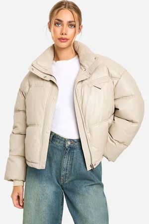 Boohoo Womens Faux Leather Puffer Jacket - - 16