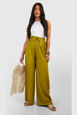 Boohoo Womens Maternity Linen Look Straight Leg Trouser - - 16