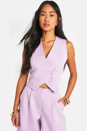Boohoo Womens Asymmetric Button Front Waistcoat - - 14
