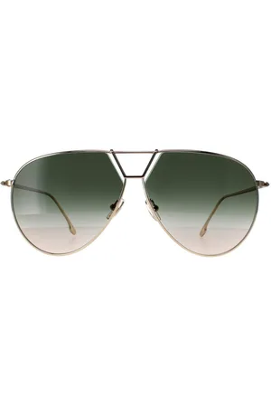 Victoria Beckham Womens Aviator Gold Khaki Grey Gradient VB208S - - One Size