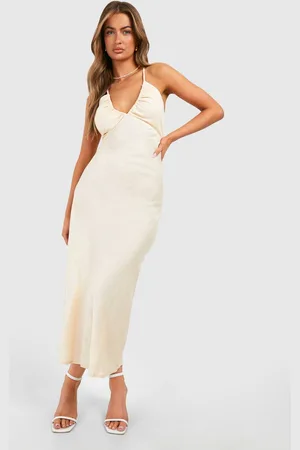 Boohoo Womens Linen Look Strappy Midaxi Dress - - 18
