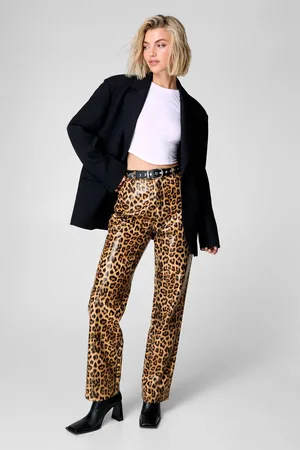 NASTY GAL Womens Leopard Straight Leg Pant - - 8